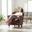 Victor Brown Leather Armchair