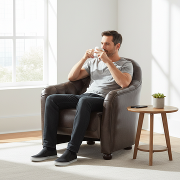 Victor Dark Grey Brown Leather Tub Chair