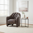 Victor Dark Grey Brown Leather Tub Chair