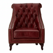 Victor Deep Red Leather Lounge Chair with Tufted Back