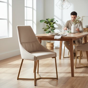 Vieste Mink Velvet Dining Chair