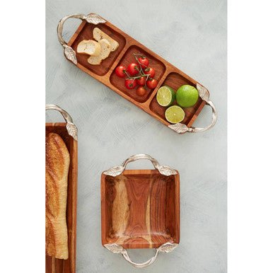 Vine Acacia Wood 3 Section Serving Dish