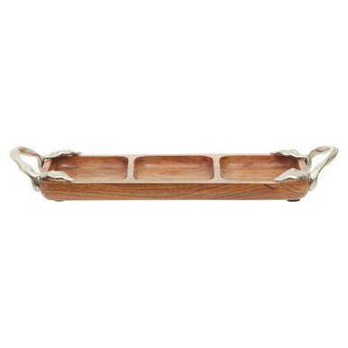 Vine Acacia Wood 3 Section Serving Dish
