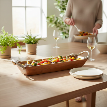 Vine Acacia Wood Large Rectangular Serving Dish