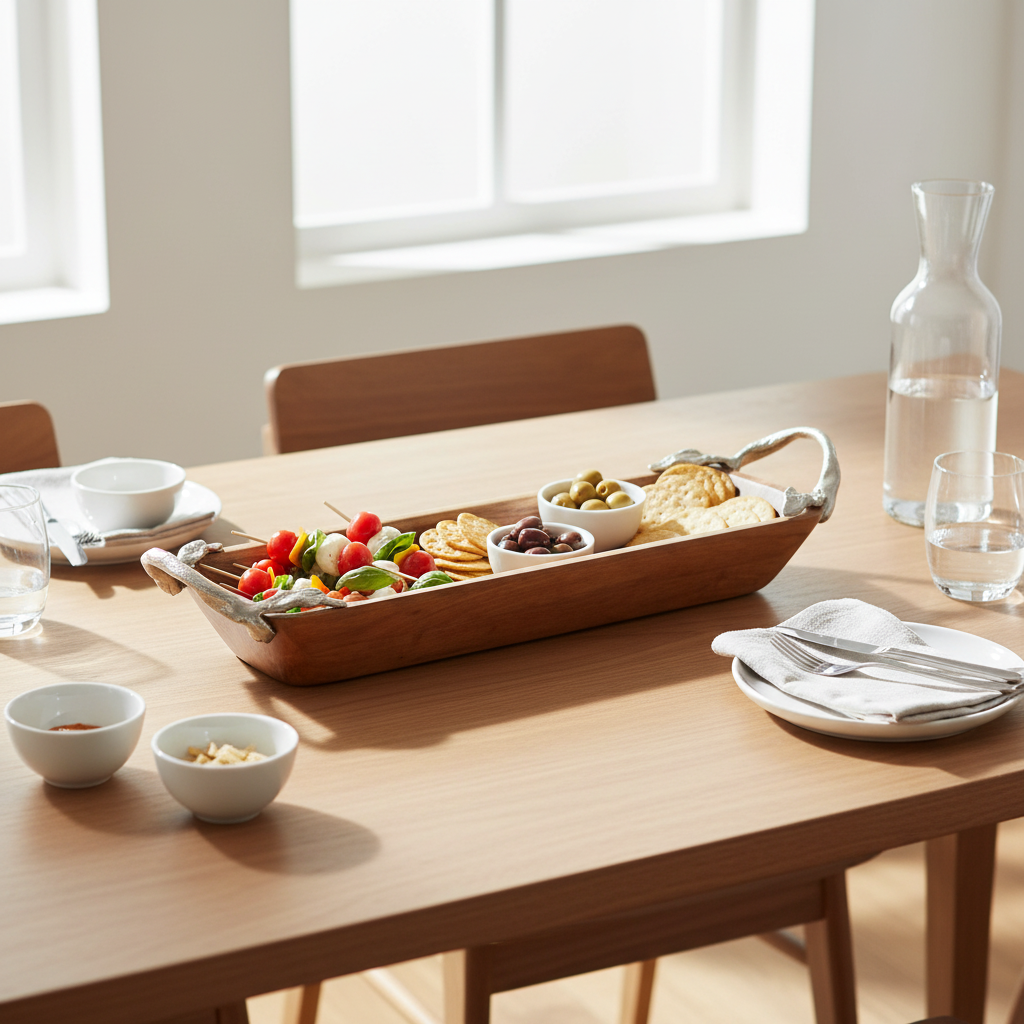 Vine Acacia Wood Large Rectangular Serving Dish
