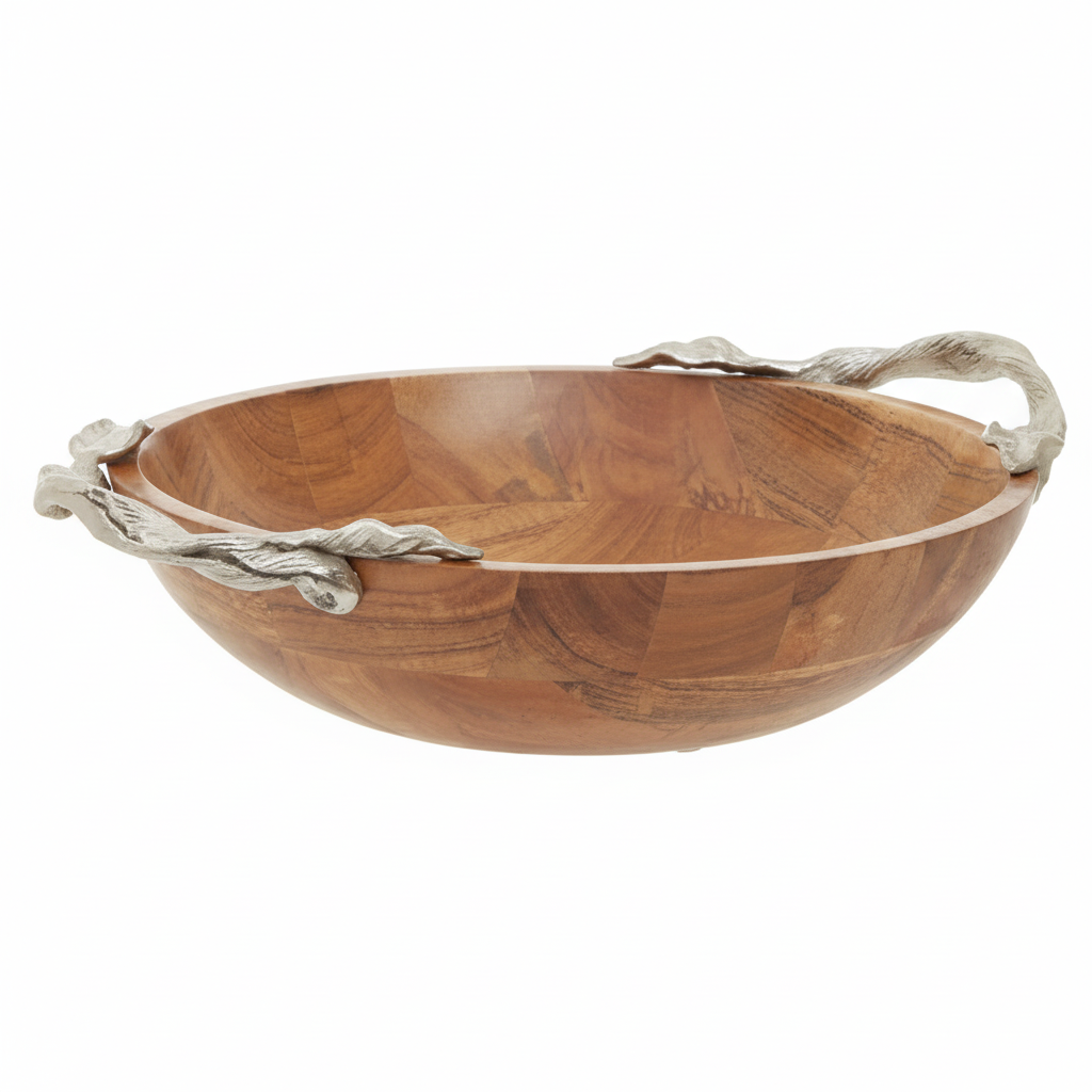 Vine Acacia Wood Round Bowl
