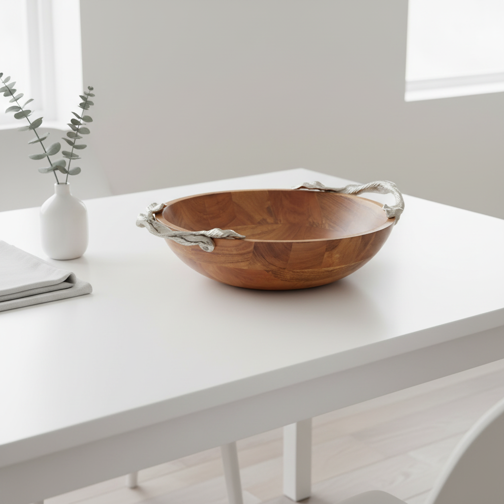 Vine Acacia Wood Round Bowl