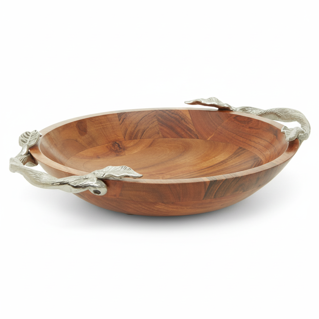 Vine Acacia Wood Serving Bowl