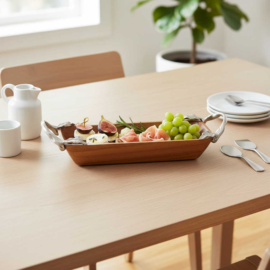 Vine Acacia Wood Small Rectangular Serving Dish