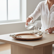 Vine Acacia Wood Small Round Tray