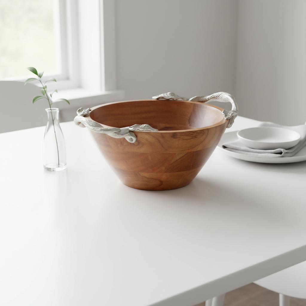 Vine  Acacia Wood Medium Round Bowl