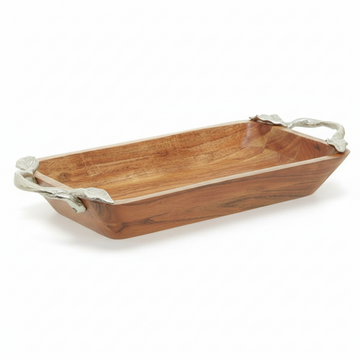 Vine Acacia Wood  Rectangular Bowl