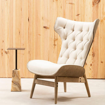 Vinsi Beige Chair With Winged Back