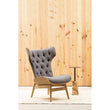 Vinsi Dark Grey Velvet Chair with Winged Back