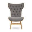Vinsi Dark Grey Velvet Chair with Winged Back