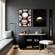 Vintage Art wall art Worn Baseballs Black White Red Photography displayed on a wall in a styled room — view 2