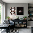 Vintage Art wall art Worn Baseballs Black White Red Photography displayed on a wall in a styled room — view 7