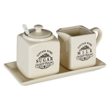 Vintage Home Square Cream Sugar And Milk Set