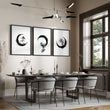 Vintage Japanese Wall Art Enso Circle Ink Brush Zen wall art displayed on a wall in a styled room