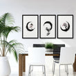 Vintage Japanese Wall Art Enso Circle Ink Brush Zen wall art displayed on a wall in a styled room — view 5