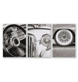 Vintage Posters Classic Car Detail Black & White Photography wall art as a wrapped canvas