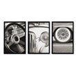 Vintage Posters Classic Car Detail Black & White Photography Wall Art Prints | Set of 3