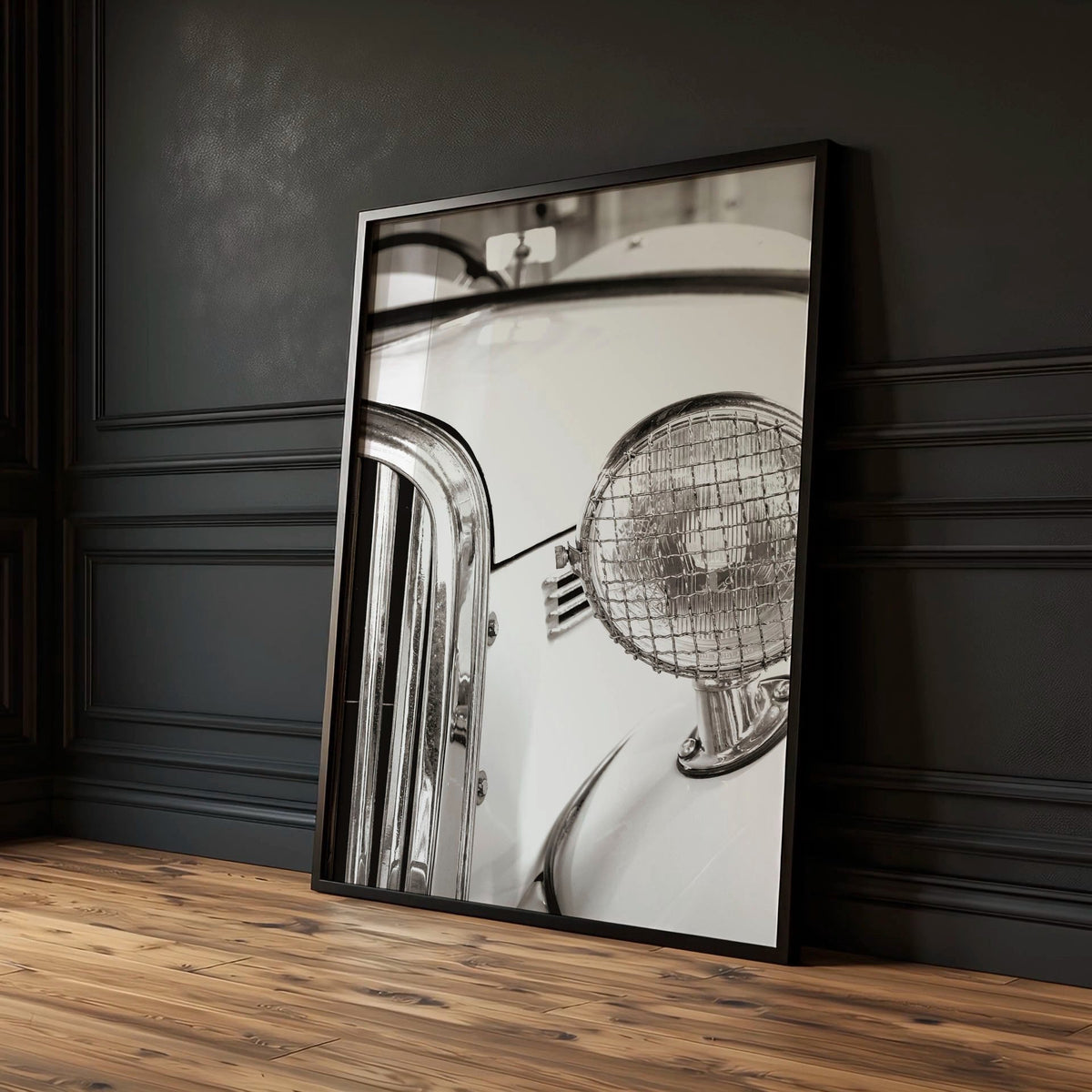 Vintage Posters Classic Car Detail Black & White Photography wall art — piece 2 of 3 in the set