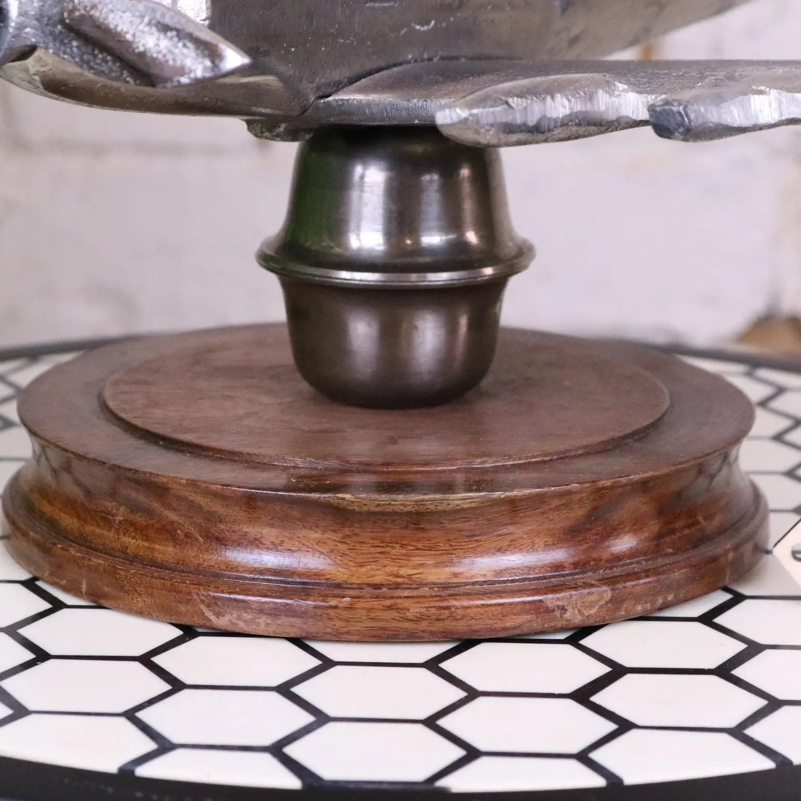 Vintage Spitfire Model Metal on Wooden Base