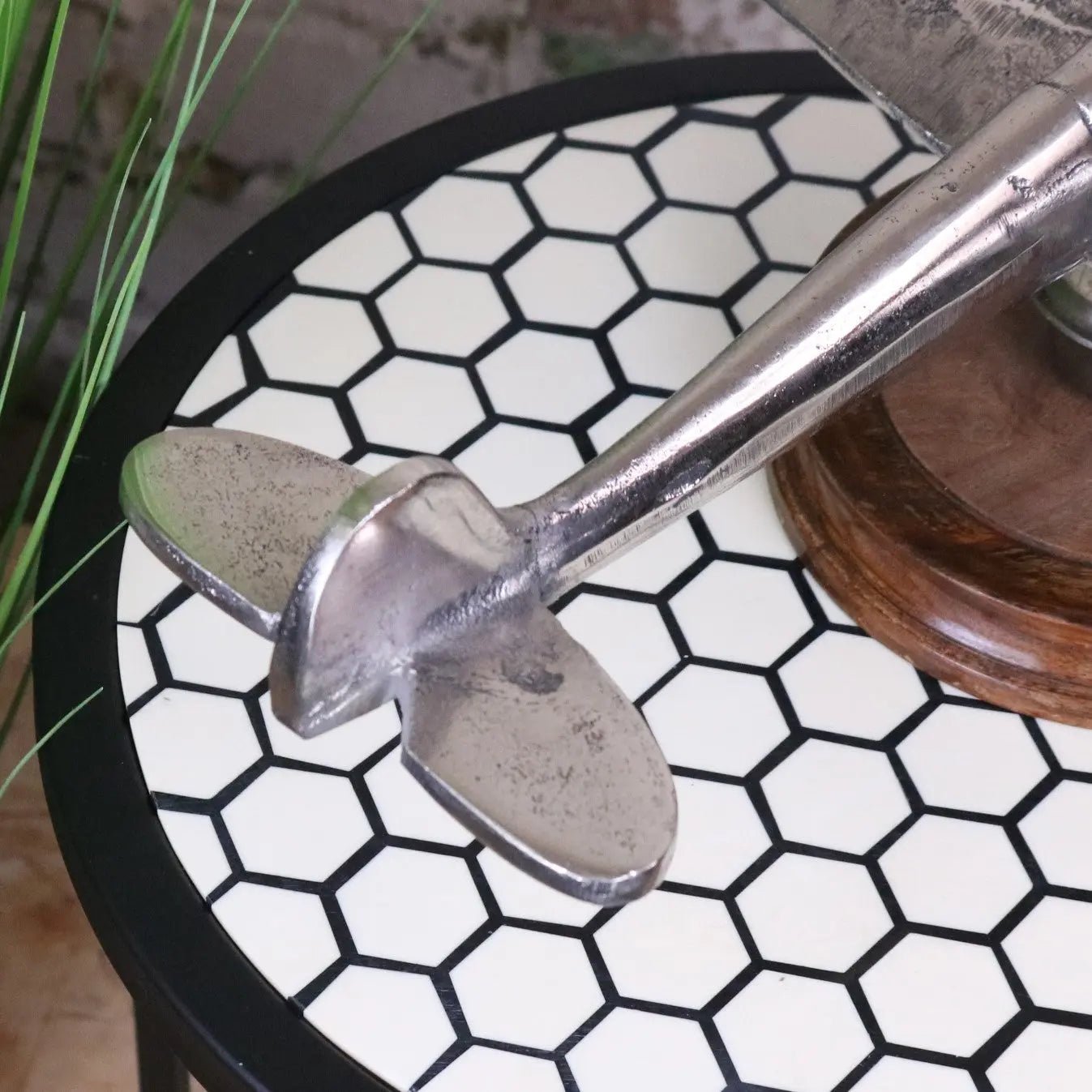 Vintage Spitfire Model Metal on Wooden Base