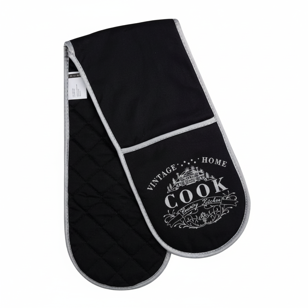 Vintage Home Black Double Oven Glove
