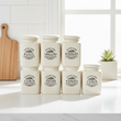 Vintage Home Set Of Six Cream Spice Jars