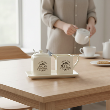 Vintage Home Square Cream Sugar And Milk Set
