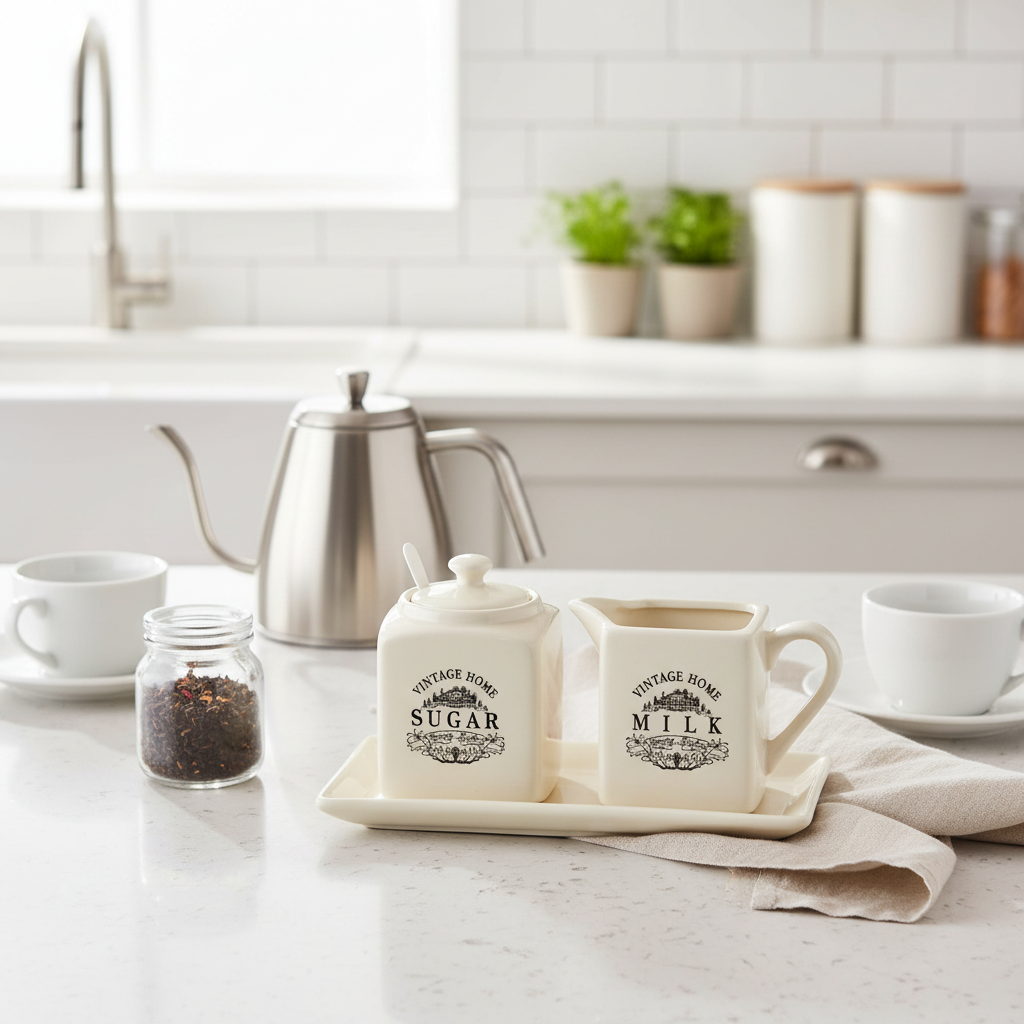Vintage Home Square Cream Sugar And Milk Set