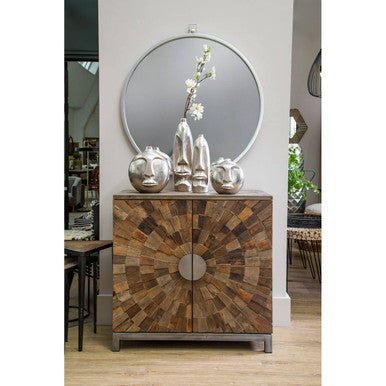 Viso Large Silver Finish Round Vase