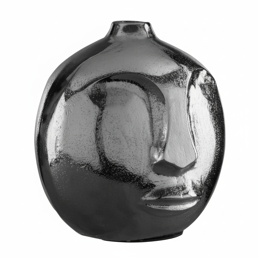 Viso Small Silver Finish Round Vase