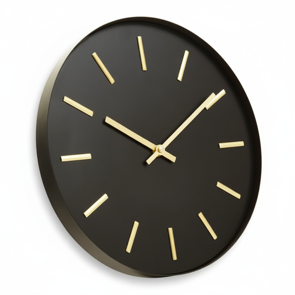 Vitus Black And Gold Wall Clock