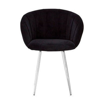Vogue Black And Silver Velvet Chair