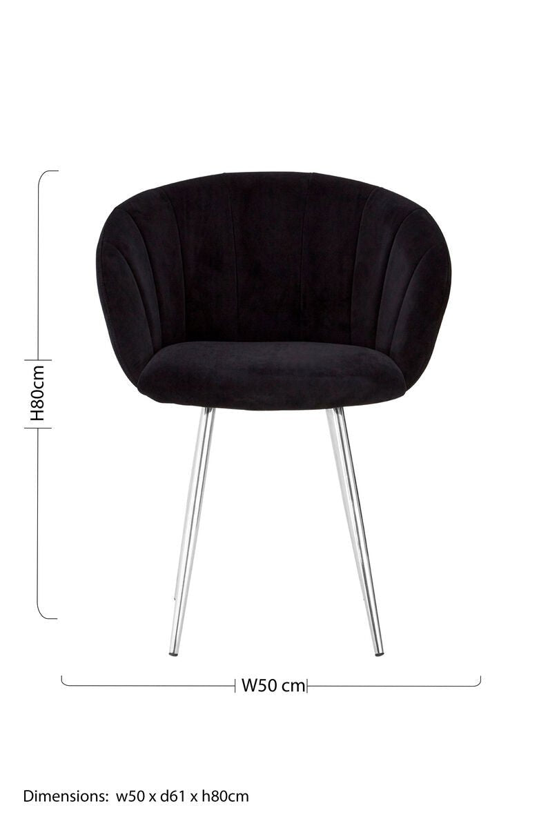 Vogue Black And Silver Velvet Chair