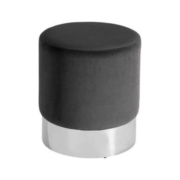Vogue Black Velvet Round Stool