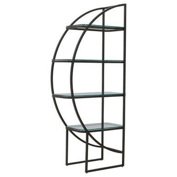 Vogue Left Half Moon Black Shelf Unit