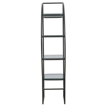 Vogue Left Half Moon Black Shelf Unit
