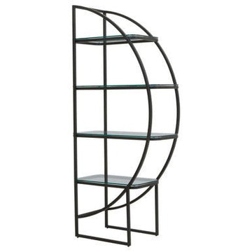 Vogue Right Half Moon Black Shelf Unit