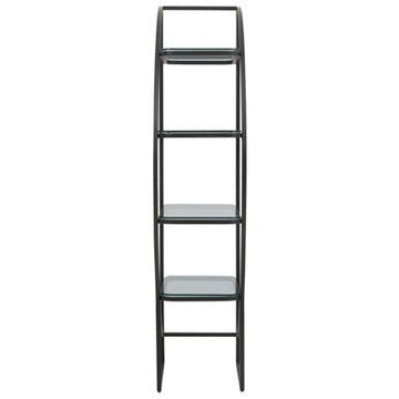 Vogue Right Half Moon Black Shelf Unit