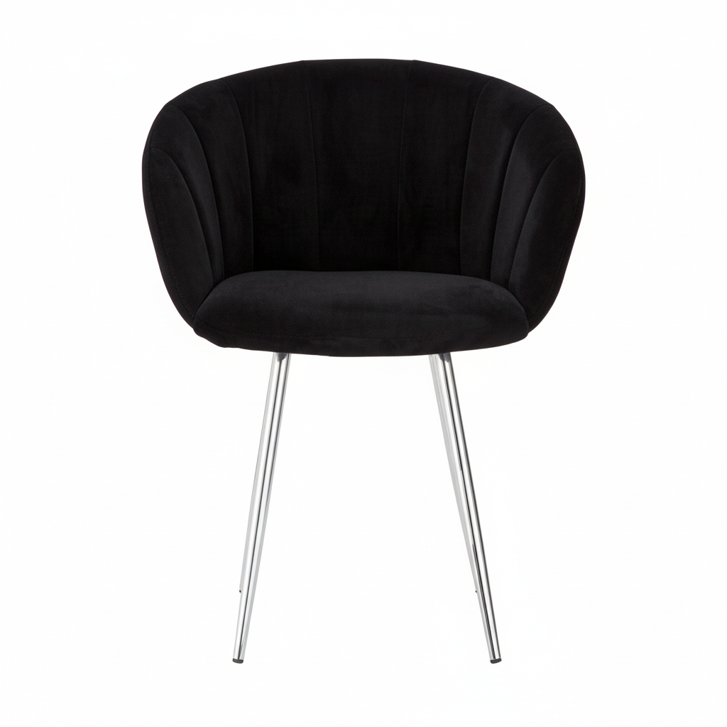 Vogue Black And Silver Velvet Chair