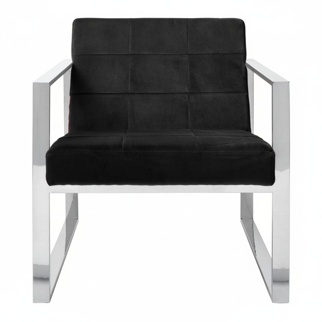 Vogue Black Velvet Lounge Chair