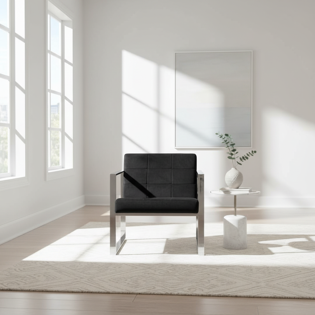 Vogue Black Velvet Lounge Chair