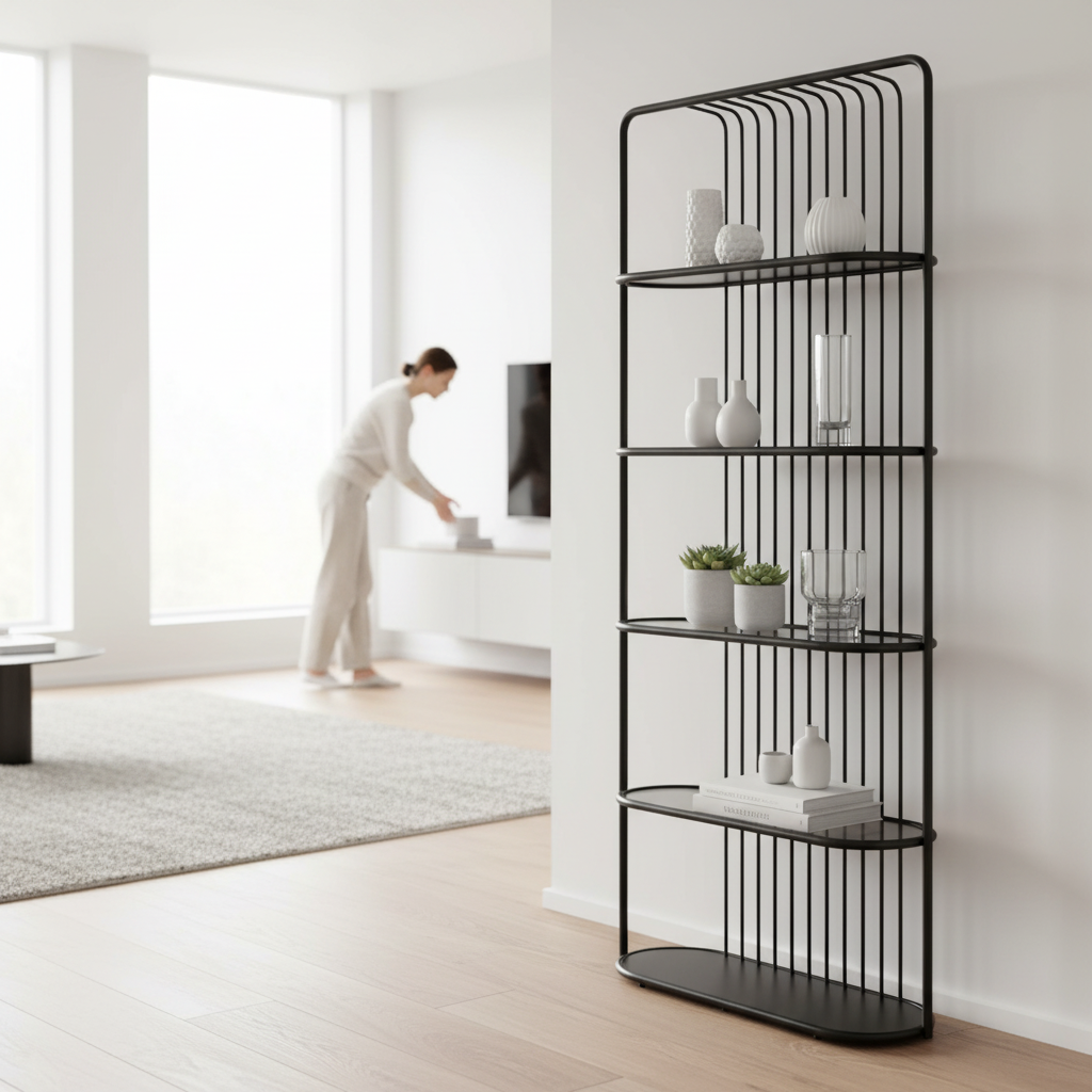 Vogue Five Tier Black Shelf Unit