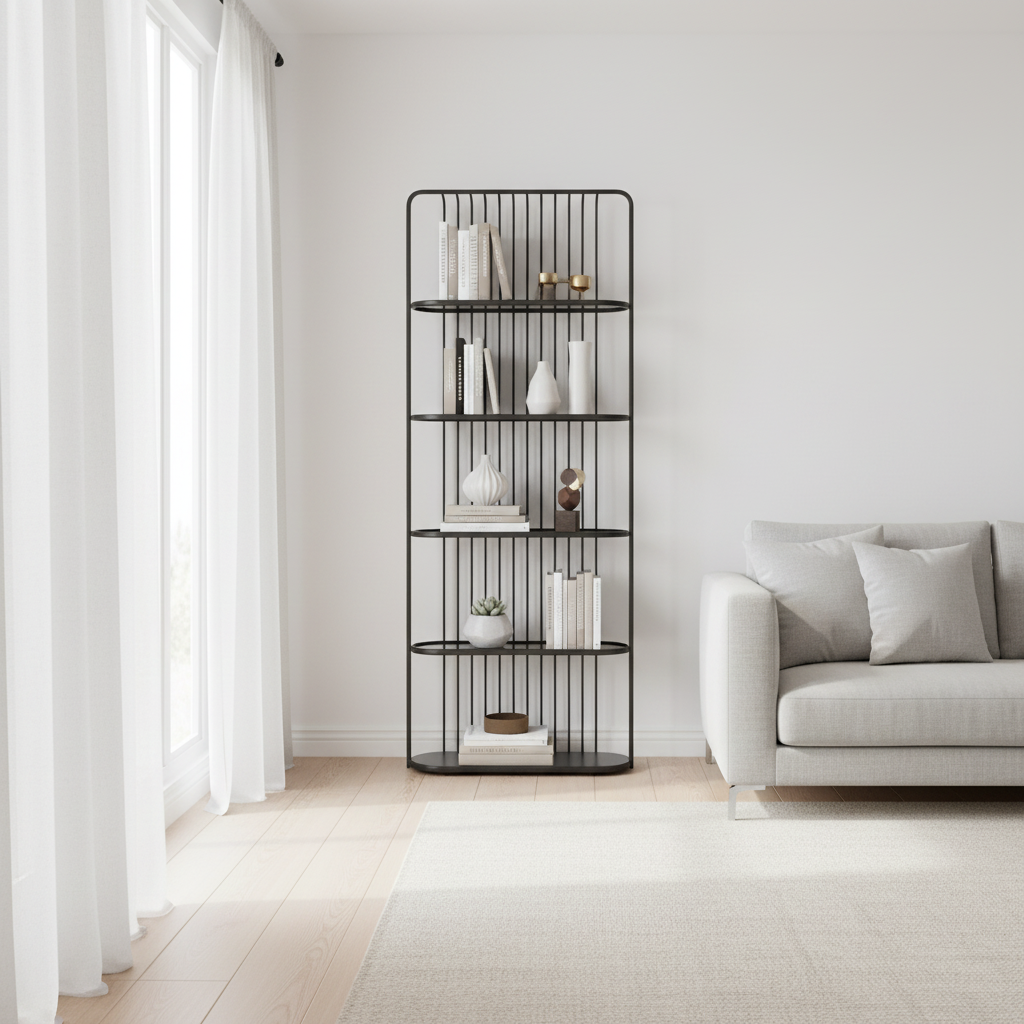 Vogue Five Tier Black Shelf Unit