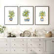 Wall Accessories for Kitchen Watercolour Lemon Tree Blue Pot French Country Art wall art displayed on a wall in a styled room — view 4