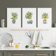 Wall Accessories for Kitchen Watercolour Lemon Tree Blue Pot French Country Art wall art displayed on a wall in a styled room — view 5